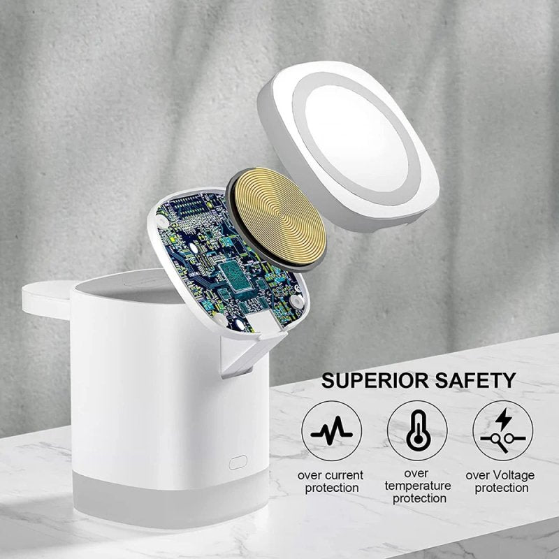 3-in-1 Magnetic Wireless Charger Stand with LED Light for Apple Devices