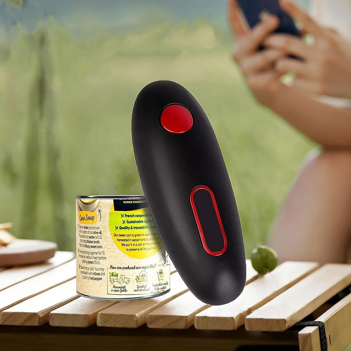 Automatic Electric Jar and Can Opener with Touch Operation and Safe Edges